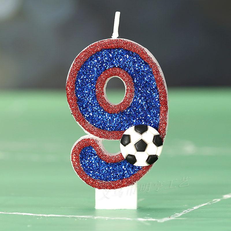 Football creative digital candle cake birthday decoration candle