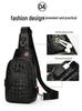 Men's Retro Crocodile Pattern Chest Bag - Large Capacity European and American Style Crossbody & Shoulder Bag.