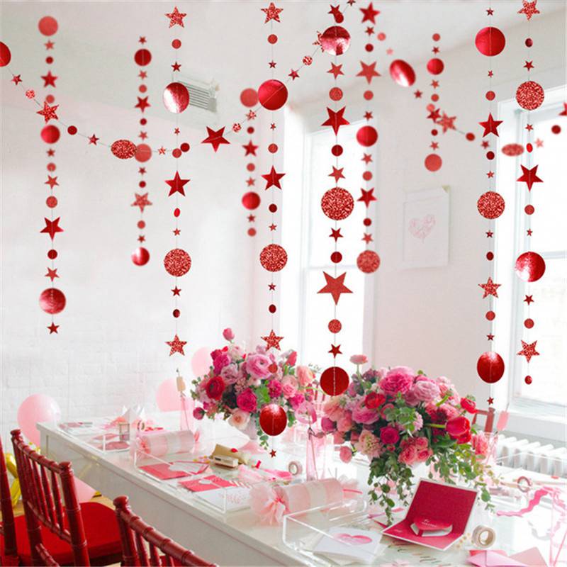 New Year Merry Christmas Garland 4M Decorations for Home Twinkle Star Paper ChristmasTree Ornaments