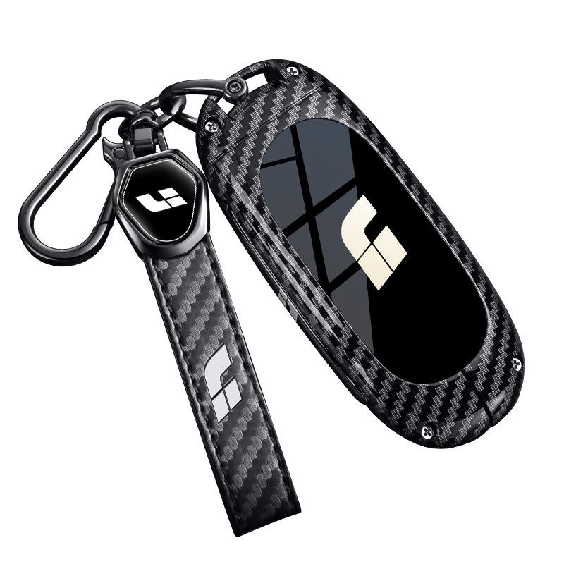 Compatible Li Auto L6 Pro Key Case for L7/L8 Max/L9 Ultra with Mega Carbon Fiber Metal Shell.