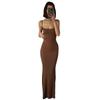 Party Strap Dress for Women's Clothing High-end Streetwear Bag Sexy Slim Fit Milk Silk Long Fish Tail Casual Dresses