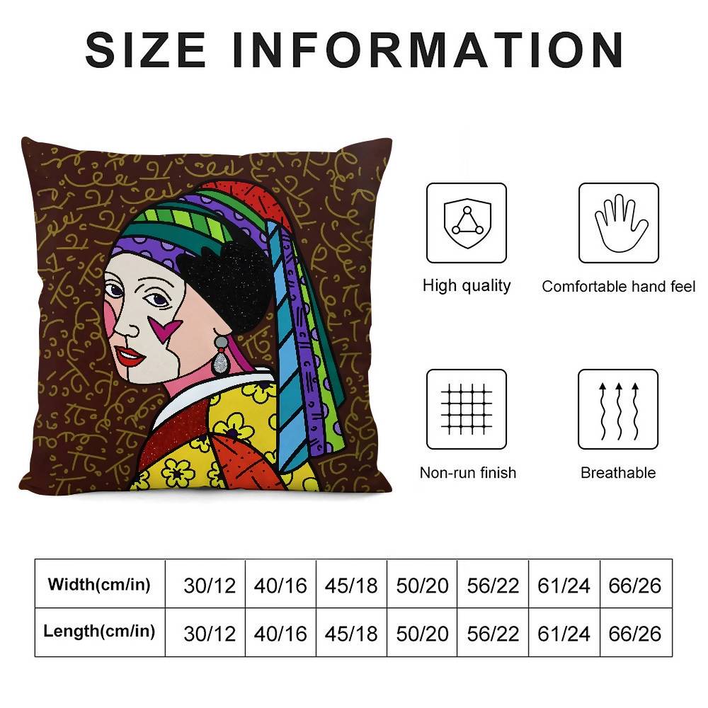 Romero B-Britto Art Pillow Case 3D Print Polyester Fiber 40*40cm Home Sofa Throw Decoration Festival Gift