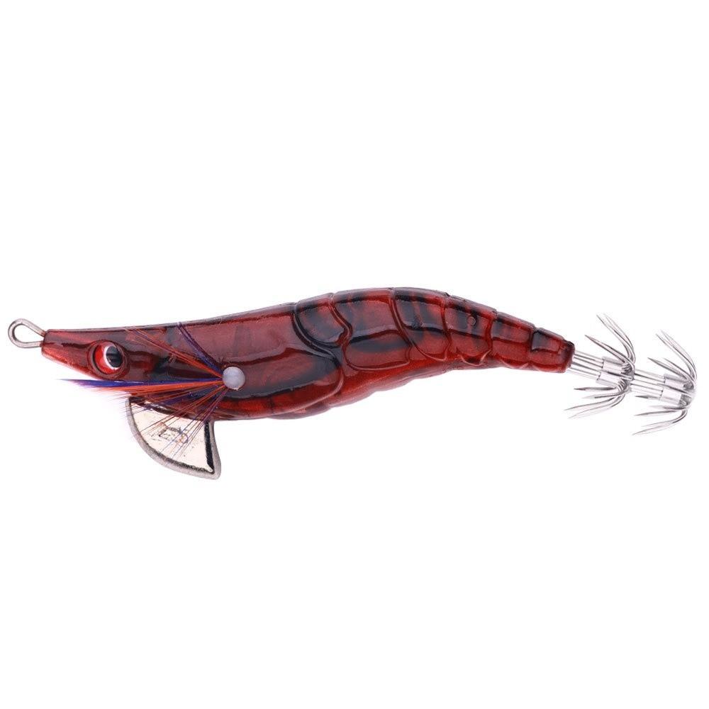 2.5# Hook Artificial Squid Hook Jigs Noctilucent Spinnerbait Squid Wood Shrimp  Night Fishing