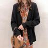 Spring and Autumn New Loose Long-sleeved Top Lazy Wind Soft Waxy V-neck Knitted Cardigan Jacket with Sweater Women