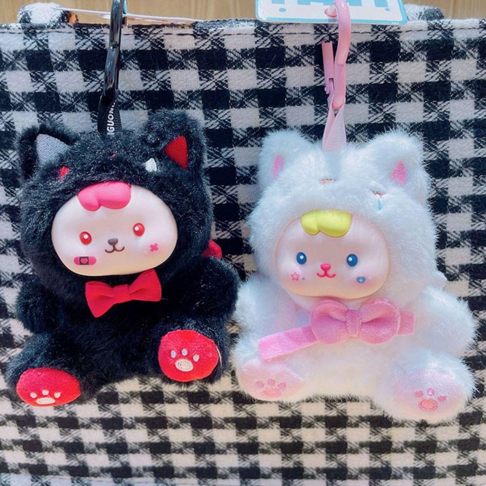 Brightly Colored Cute Keychain Doll Big Eyes Angels and Demons CP Pendant  Couple