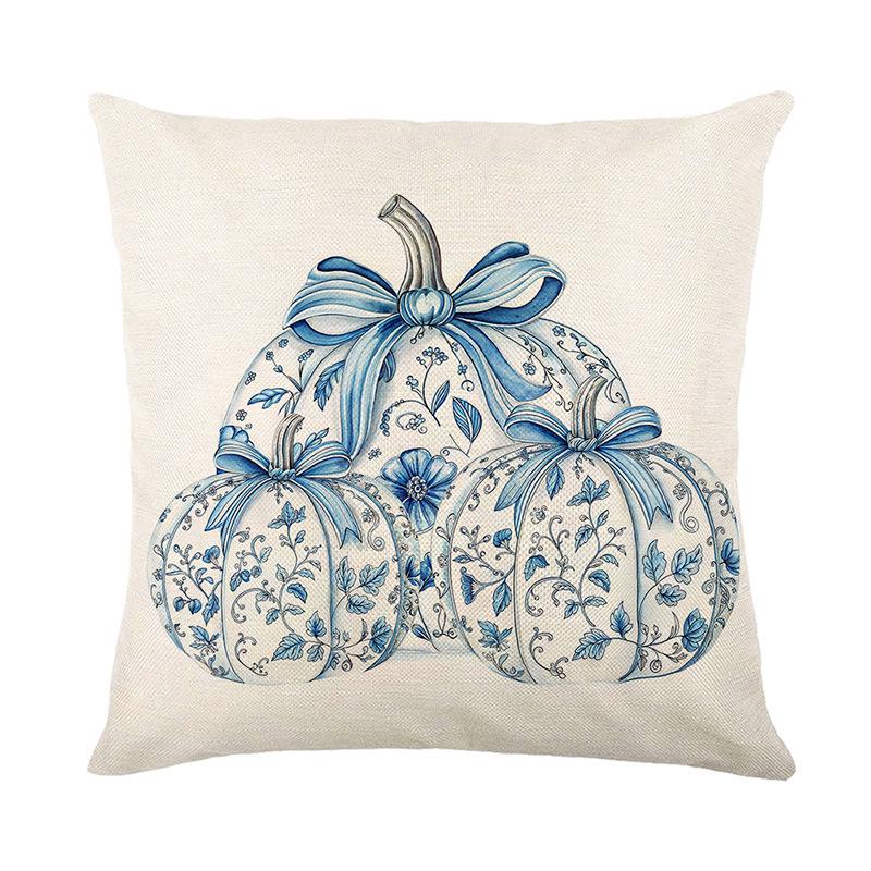 

Pumpkin Letter Printed Pillow Cover Harvest Festival Autumn Story Decorative Sofa Cushion Cover Bedroom Bedside Cushion Cover 45 * 45Cm (without pillow core)