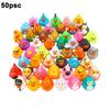 8/12/20/30/50Pcs Baby Bath Toys Built-in Whistle Various Cute Colorful Duck Vinyl Toy Emotional Comfort Squeaky Sound Cartoon Animal Squeeze