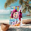 Fairy Tale Cute Cartoon Masha and the Bear Beach Towel, Outdoor Camping Beach Towel for Vacation Swimming, Outdoor Pool, Absorbent Bath Towel, H8