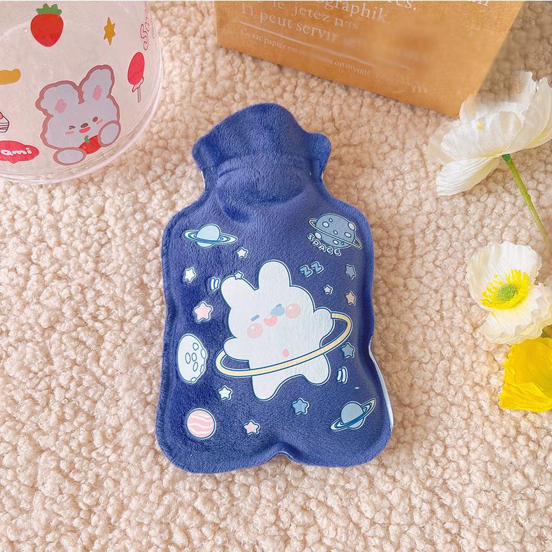 

1 шт. Прекрасна ручна пляшка з гарячою водою з мультфільмом. Міні-пляшки з гарячою водою. Портативні мішки для гарячої води. синій