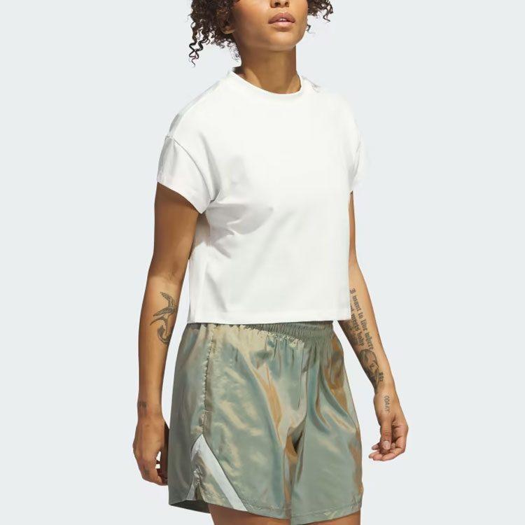 adidas Drop Shoulder Sleeve T Shirt Women's White IJ5235