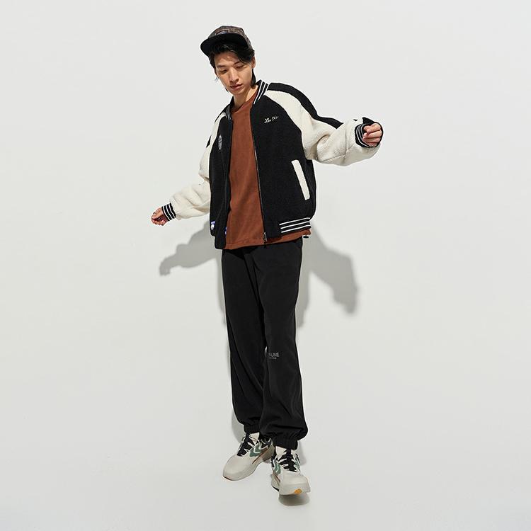Lee X I Am Not A Fat Tiger Series FW23 Comfortable Faux Lamb Wool Zipper Cotton Jacket Unisex jackets Black LUT007210204202K11000