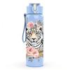 1PC Tiger Flower Wildlife 750ml Color Plastic Sports Water Bottle Leakproof Flip Straw Lid Suitable for Sports Office Home Use