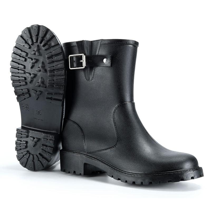 

Medium tube locomotive women s rain shoes fashionable waterproof and non-slip water boots adult women s rubber shoes 36 чёрный