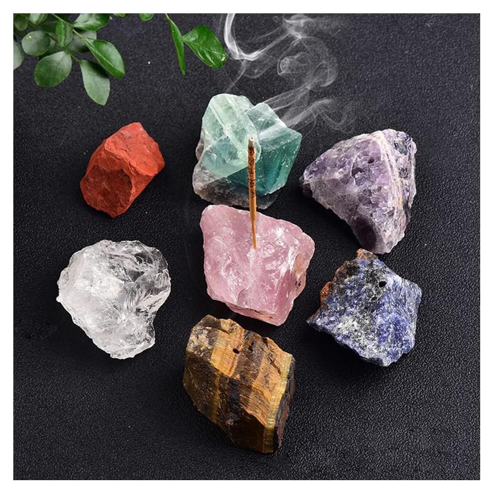 HIGHAWK Incense Holder, Incense Burner, Natural Crystal Stone Incense Stick Holder, Simple, Nordic Design, Ideal for Study, Meditation, Sleep, and