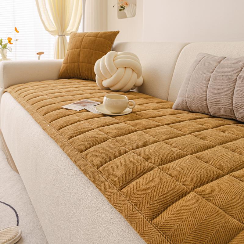 

Новий Вельветовий Квілтований Чохол на Диван Чотири Сезони Універсальний Потовщений Протиковзкий Брудовідштовхувальний І Захист від Подряпин Кішок Тканинний Чохол Рушник 70x90cm коричневий