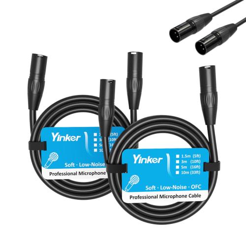 

Yinker XLR Cable, Male to Male, for Microphone Recording, Compatible with Condenser Microphones, Speakers, and Other Recording Devices, Oxygen-Free Co
