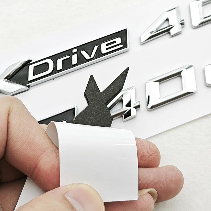 3D ABS Car Letters Logo XDrive 40i 40d Rear Trunk Badge Side Fender Emblem Decals For BMW X3 X4 X5 X6 X7 Exterior Accessories