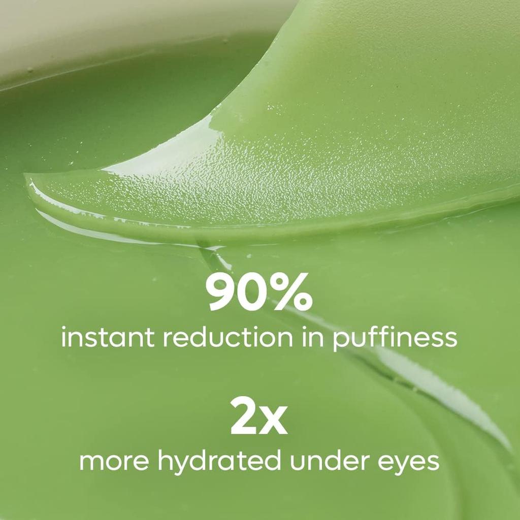mCaffeine Green Tea Hydrogel Under Eye Patches for Fine Lines & Puffiness | 15 Pairs Cooling Eye Mask for Hydration