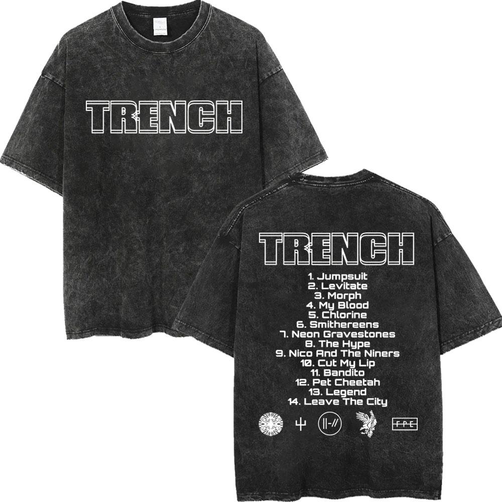 Twenty One Pilots Dámské Pánské Prané Oversized Tričko Streetwear Harajuku Bavlněné Tričko Kapela Ženské Pánské Letní Krátký Rukáv Trička