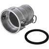 1 Pack 4 Inch Camlock Fittings Type C Aluminum Cam and Groove Hose Fitting Female Camlock X Hose Shank Camlock W/Gasket Inside (C400)