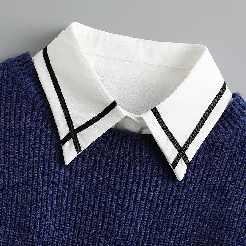 Women's Versatile White Ruffle Stand-Up Collar Dickey Sweater Accessory