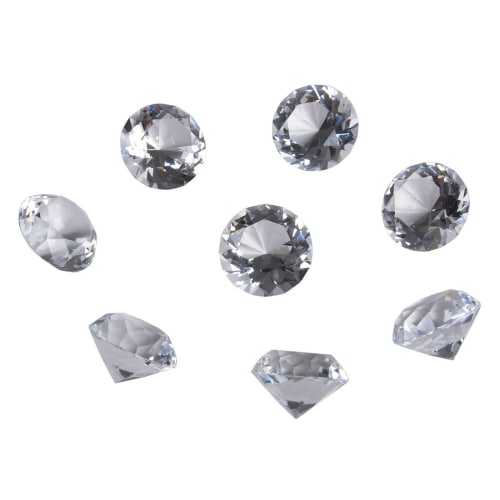 LONGWIN 30mm (1.2 Inch) Crystal Diamond Theme Dinner Party Table Decorations, Party Favors, Gifts for Kids, Pack of 8 (Clear)