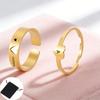 Customized Name Letter Heart Shaped Couple Ring Stainless Steel Simple Love Open Adjustable Ring Fashion Couple Gift
