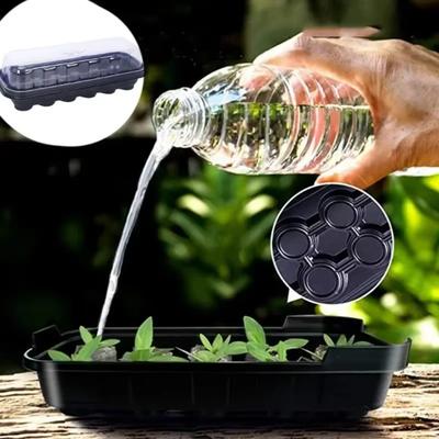 Three In One Transparent Sowing and Seedling Tray with 12 Nutrient Seedling Soil Blocks Novice Horticultural Sowing Box Planting