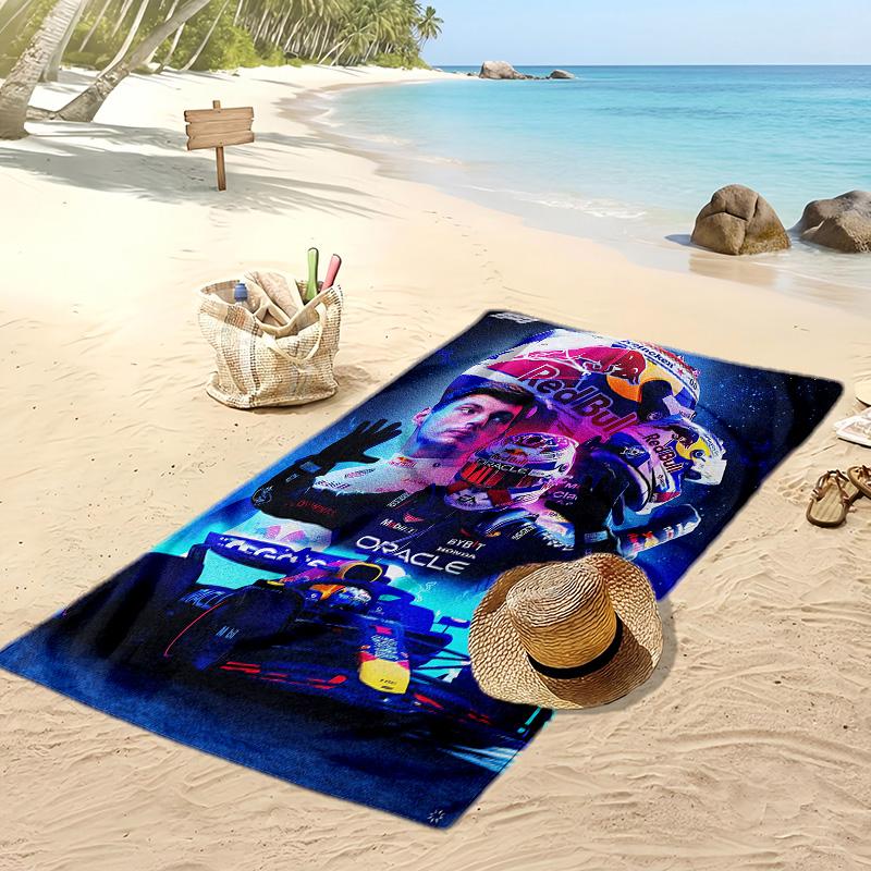 Asciugamano da Spiaggia Max Verstappen Stampa Morbido Portatile Asciugatura Rapida?Asciugamano Asciutto Per Piscina Vacanza Estiva Sport all'Aperto