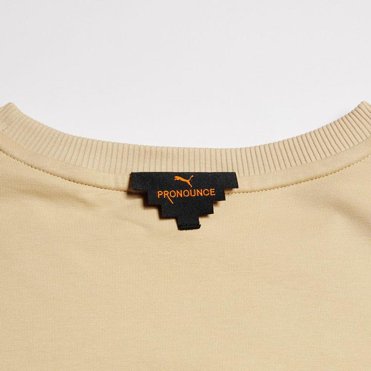 PUMA Embroidered Back Pattern Loose Round Neck Short Sleeve Dress Women Dress Khaki 532148-20