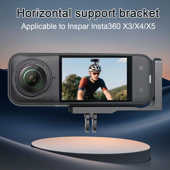 Horizontal Mount Bracket for Insta360 X3/X4/X5 Aluminum Alloy Action Camera 90 Degree L Bracket Transverse Support Holder with 1/4-inch Screw Hole