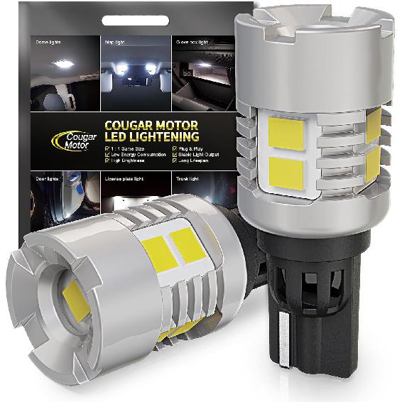 Cougar Motor 921 Led Bulb Reverse Lights, 912 Backup Light 6000K White Ultra Bright CANBUS Ready Car Exterior 906 904 W16W T15 Bulb, Non-Polarity,