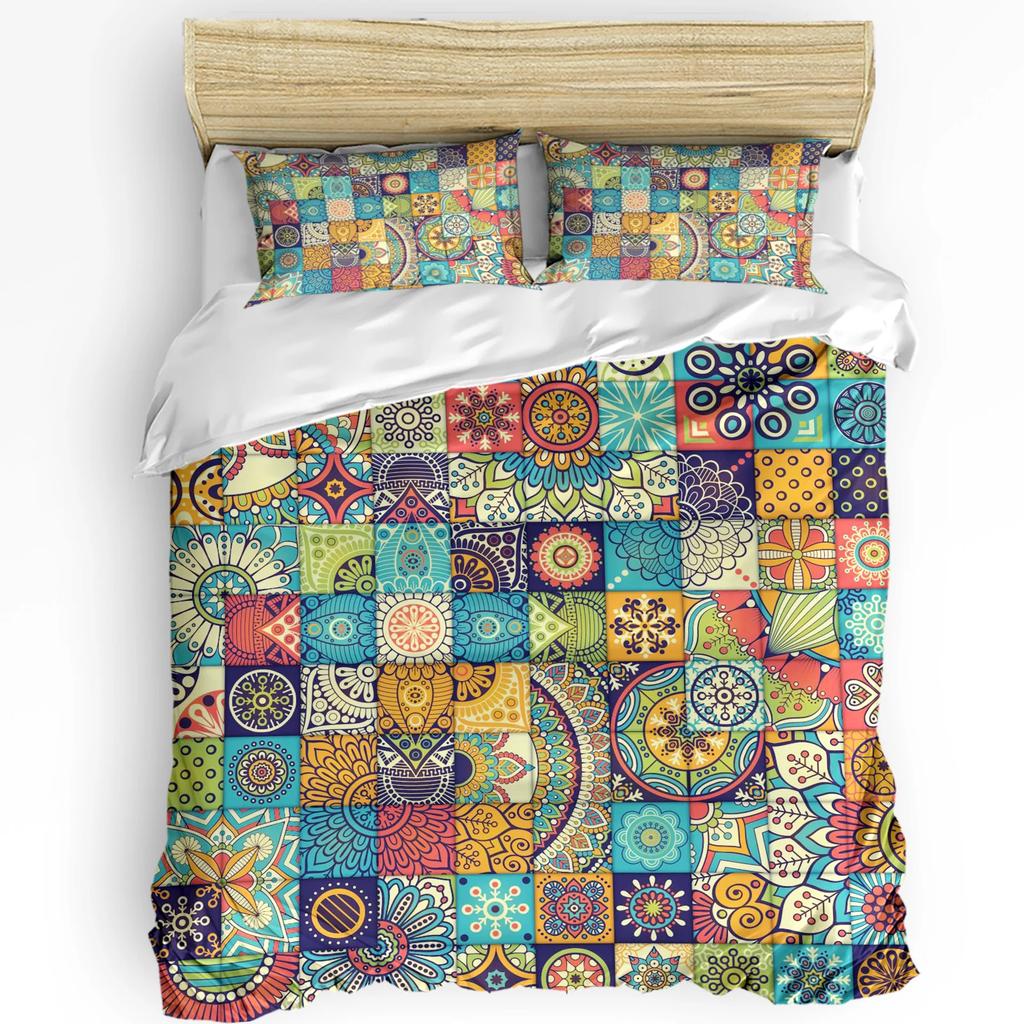 Vintage Flower Indian Bohemia Duvet Cover With Pillow Case Custom Comforter 3pcs Bedding Set Quilt Cover Double Bed Home Textile