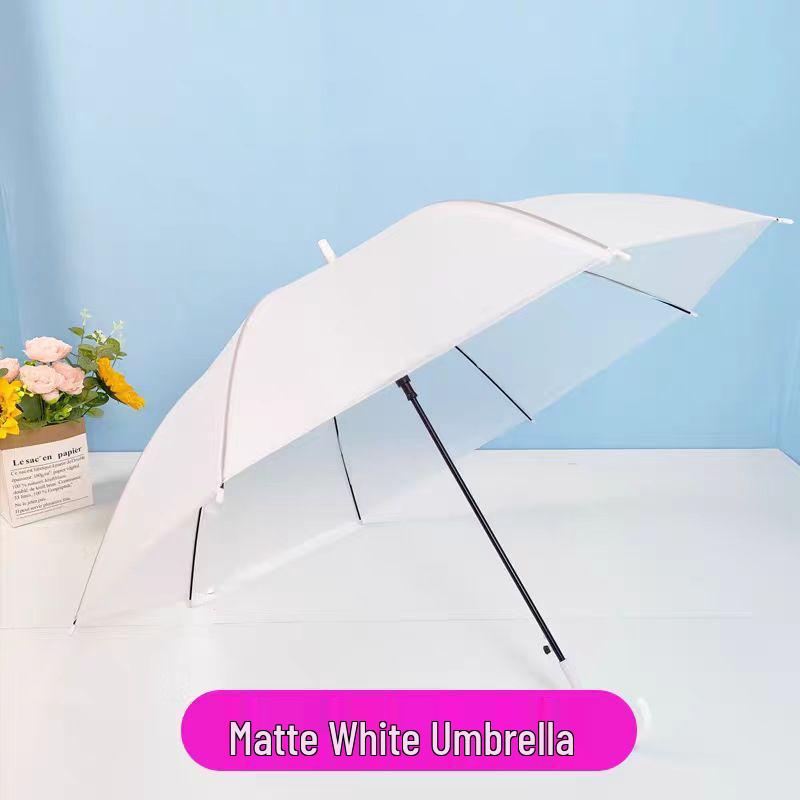 

Прозрачный полуавтоматический детский зонт с длинной ручкой и ручкой-крюком