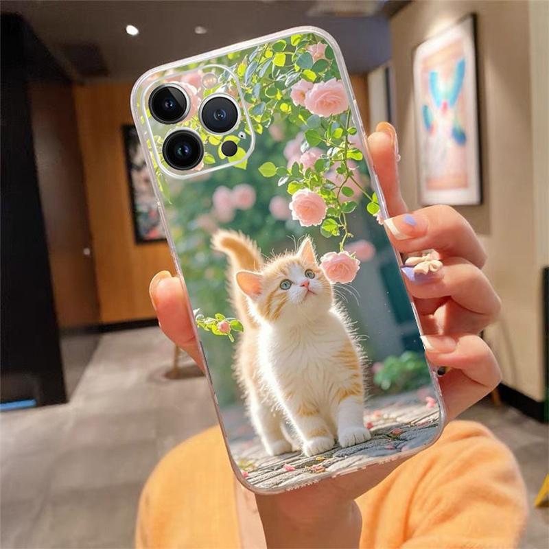 Flower Cats Phone Case For Iphone 17ProMax 17 Pro Air 16 15 14 13 Pro Max 16 15 14 13 Pro 15Plus