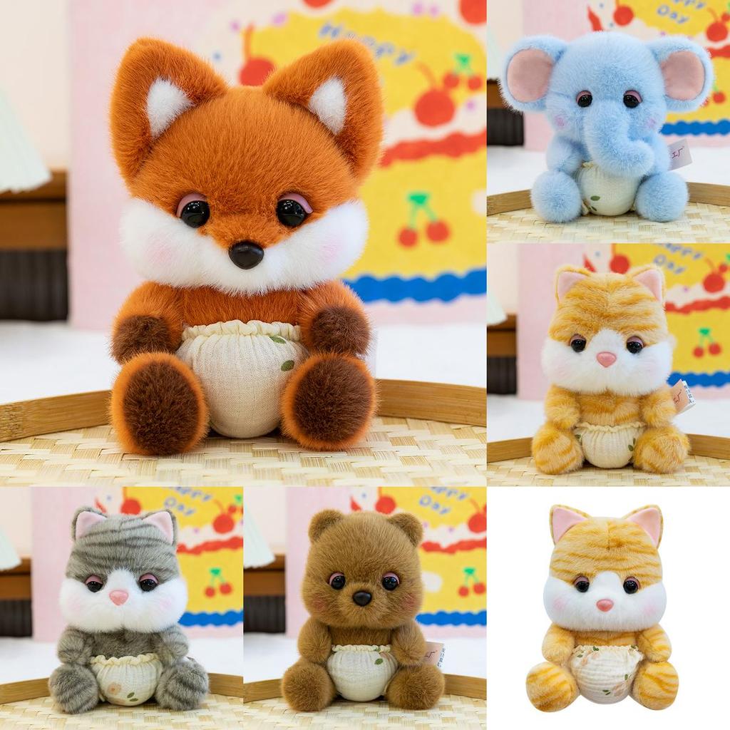 Animal Elephant Fox Cat Plush Toy With Pp Cotton Filling For Baby Boys And Girls Gift