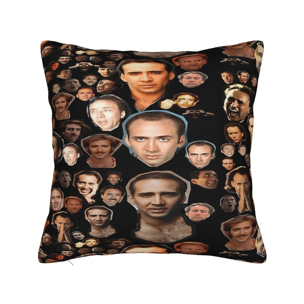 Pillow Case Funny N-Nicolas C-Cage Picolas Soft Pillow Cover For Sofa Bedroom Home Decor Kawaii Pillowcases