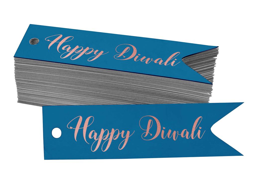 Inkdotpot Pack Of 100 Happy Diwali Favor Paper Tags Craft Real Gold Foil Hang