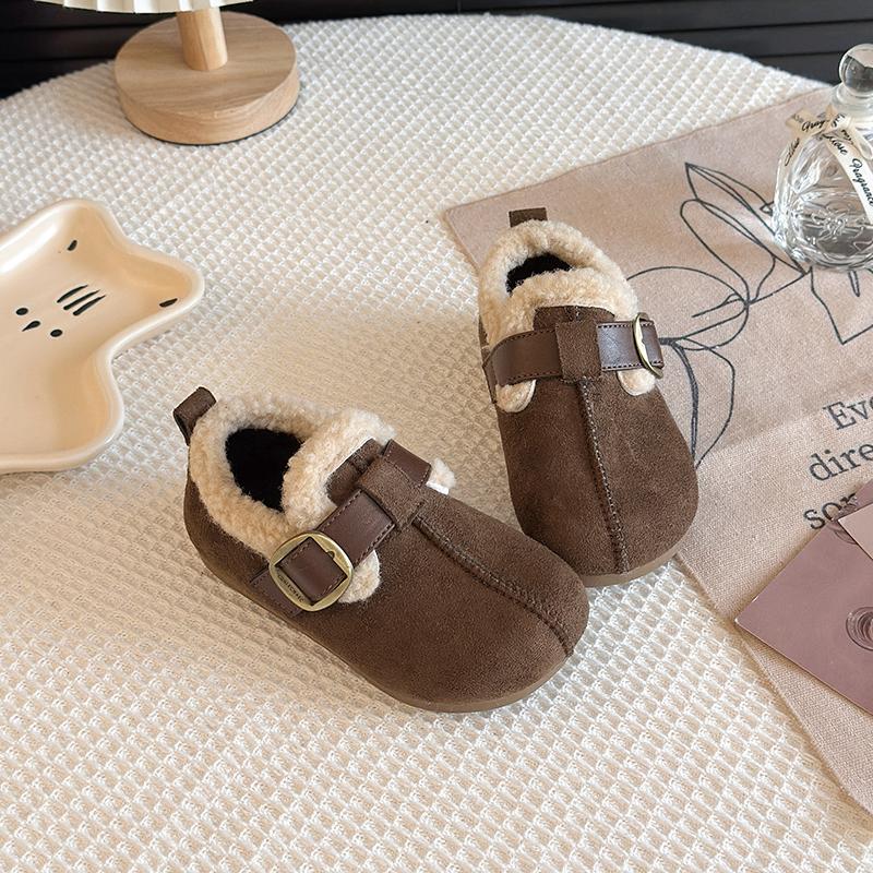 Children Flats Shoes Winter Warm Plush Cotton Snow Boots Soft Sole Anti-Slippery Footwear Girl First Walker Casual Shoes