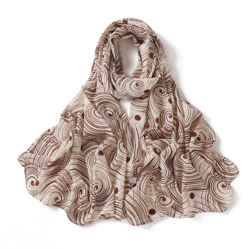 70*175cm Women Striped Floral Chiffon Hijab Fashion Scarf Lady Wraps Shawls Muslim Headband Islamic Scarves