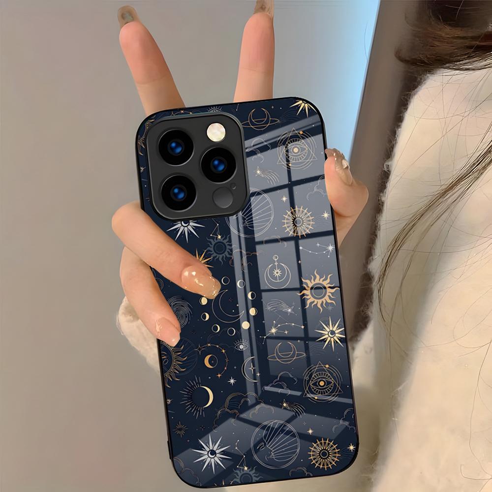 Astronaut Moon Stars Phone Case For IPhone 17 Pro Max 16 15 14 Pro Max 13 11 Plus Glass Cover