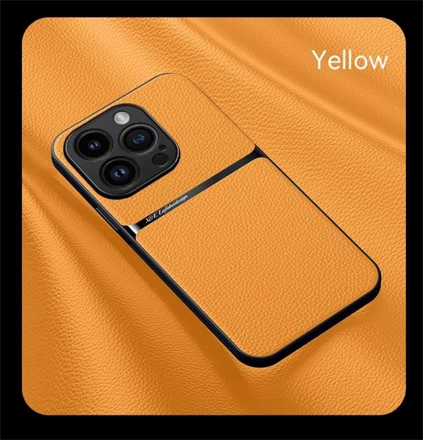 Leather Texture Case For iPhone 16 15 13 14 Pro Max Funda For iPhone 12 11 Pro 15 16 Plus Magnetic Support Phone Cover