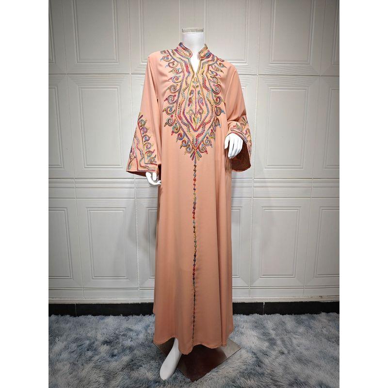 

Indonesia Turkey Saudi Arabia Dubai Middle East Rope Embroidered Robe Plus Size Gown Dress Dresses Leather Red XXL