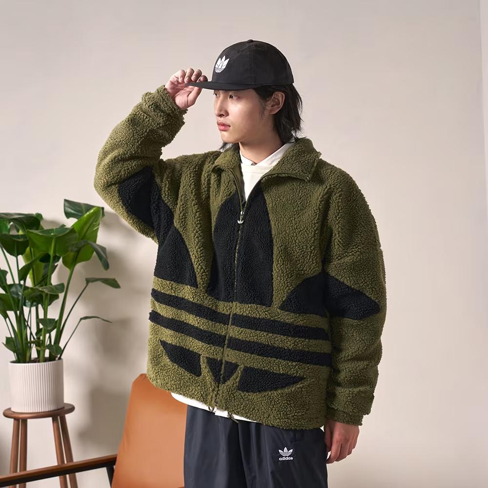 adidas Originals Sherpa Jas Heren Donker Olijfgroen HC0326