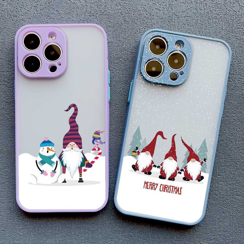 Cartoon Elk Santa Claus Tree Christmas Phone Case For iPhone 16 15 14 Plus Pro Max 13 11 12 Pro Max Mini X XR XS 7 8 Plus Cover
