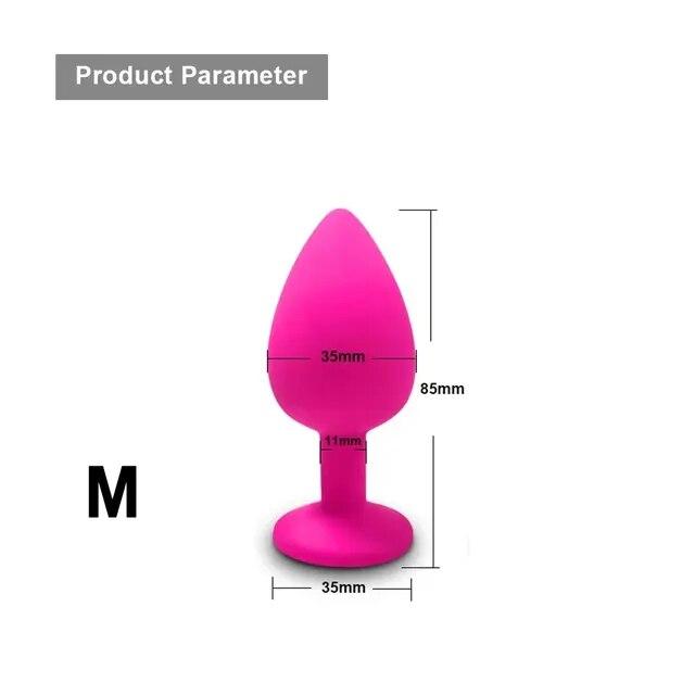 4 Different Color Mini Silicone Crystal Butt Plug Anal Plug Unisex Sex Stopper Adult Sex Toys for Men/Women Anal Trainer Couples