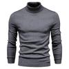 Spring and Autumn Semi-turtleneck Men's Solid Color Round Middle Neck Sweater Foreign Trade Men's Casual Knitted Sweater Thread
