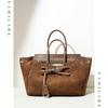 2026 Spring Summer New Suede Leather Handheld Tote Bag Unique Spacious Shoulder Crossbody Bag Women Commuting Versatile Handbag