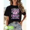 Women's 1986 Birth Year 40th Birthday T-Shirt - Floral & Number 40 Print Short Sleeve Crew Neck Top for 40th Birthday