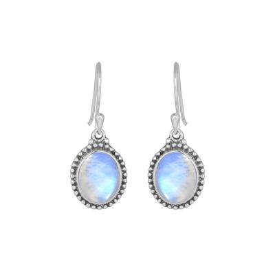 Rainbow Moonstone Silver Women Earring Pure 925 Sterling Silver Handmade Jewelry
